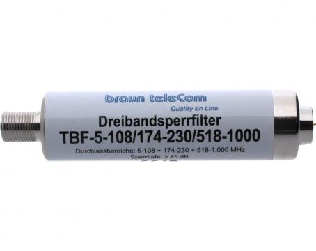 Three band block filter TBF-5-108/174-230/518-1.000