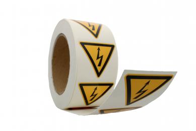 Warnschild Spannung Rolle 