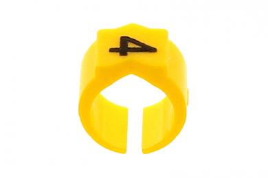 Snap-on wire marker STD-15-Y-4 Number "4"